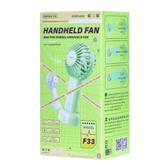 Mini Ventilateur Portable 1200mAh REMAX F33 - Support Intégré - 3 Vitesses - Rose · Smarty Paris